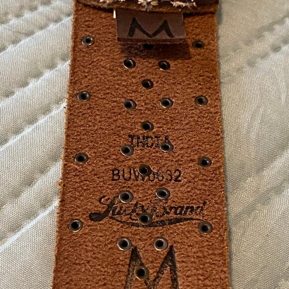 Lucky Brand New Without Tags Tan Beaded Belt M 😍 - Picture 2 of 10